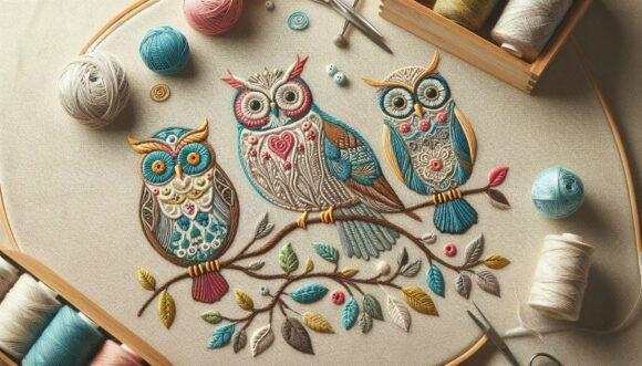 Embroidery Owls for Seasonal and Holiday Products
