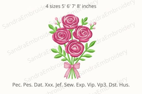Rose Bouquet Machine Embroidery Design Review