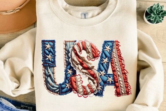 USA Embroidery PNG for Trendy Apparel and Patriotic Crafts