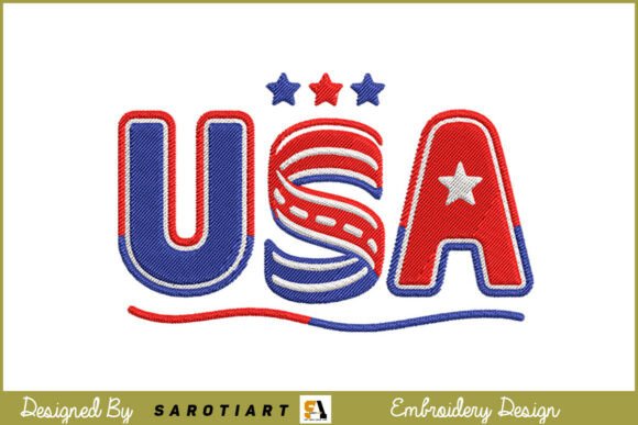 USA Patriotic 4th of July Embroidery