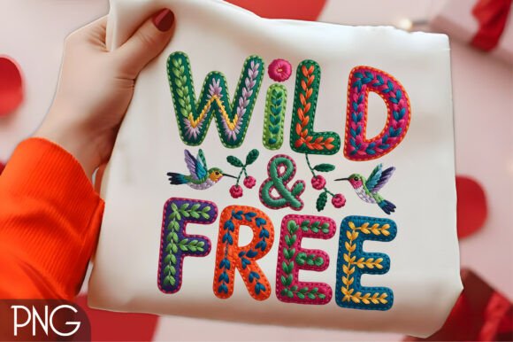 Wild Free Floral Embroidery PNG Design Review